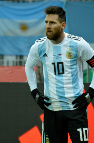Lionel Messi - Superstar aus Argentinien im neuen WM 2018 Trikot.(Foto Shutterstock)