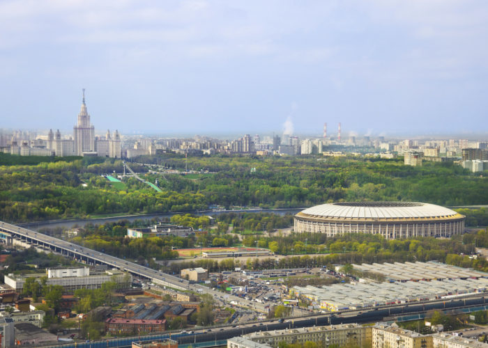 Stadium Luzniki and University at Moscow, Russia