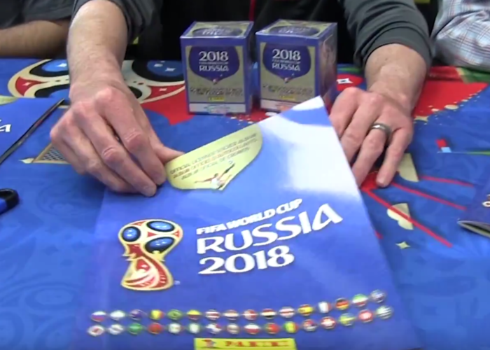 Die neuen Panini Sammelsticker zur WM 2018 vorgestellt.