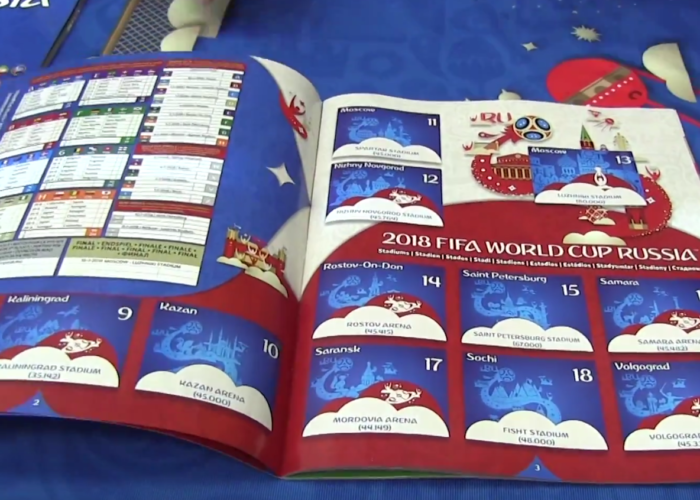 Die neuen Panini Sammelsticker zur WM 2018 vorgestellt.