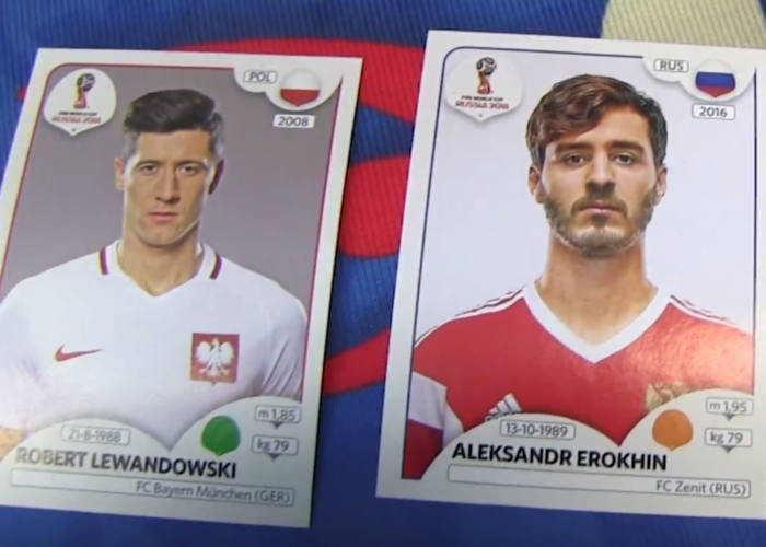 Die neuen Panini Sammelsticker zur WM 2018 vorgestellt.