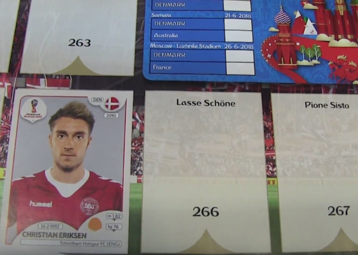 Die neuen Panini Sammelsticker zur WM 2018 vorgestellt.