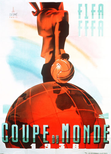 Offizielles Poster der 2.Fußball-Weltmeisterschaft 1938 in Frankreich. AFP PHOTO / AFP PHOTO / FIFA / HO