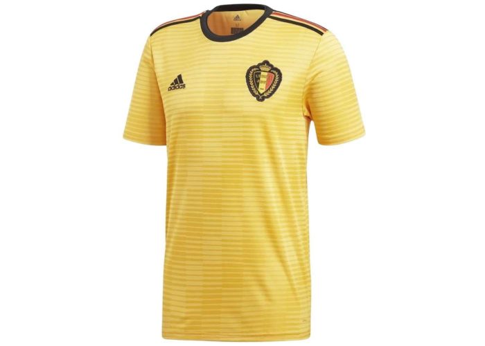 Das Away Trikot von Belgien für die WM 2018 – diesmal in knallgelb! Photo: Adidas.