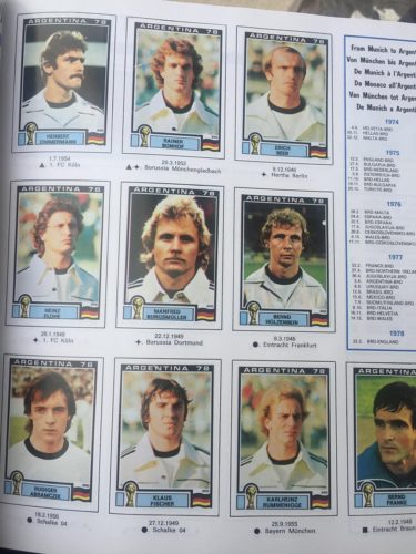 Blick in das Panini-Heft von 1978: die deutsche Nationalmannschaft!