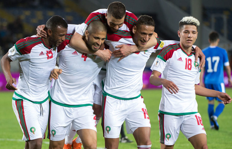 Marokkos neues Heimtrikot beim Freundschaftsspiel gegen Usbekistan in Casablanca am 27. März 2018. / AFP PHOTO / FADEL SENNA