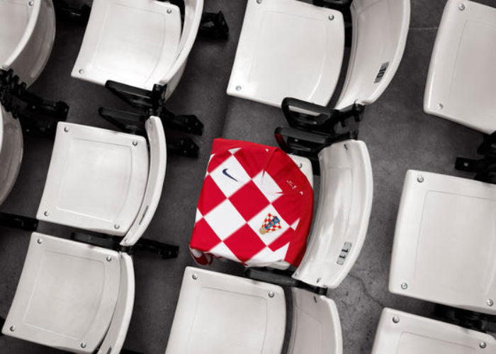 Das neue Heimtrikot von Kroatien beim Nike Photoshoot.  Photo: Nike.